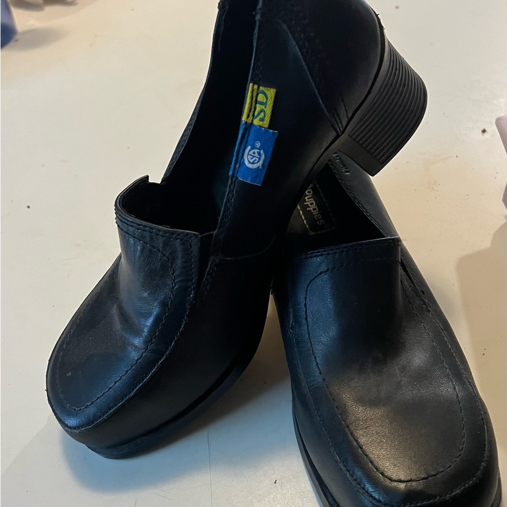 Hush puppies Safety Dress Shoe Black leather composite toe size 8.5 worn once. - Picture 2 of 4